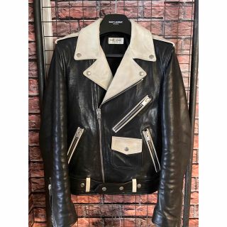 サンローラン(Saint Laurent)の国内正規品　Saint Laurent バイカラーライダース　14aw(ライダースジャケット)