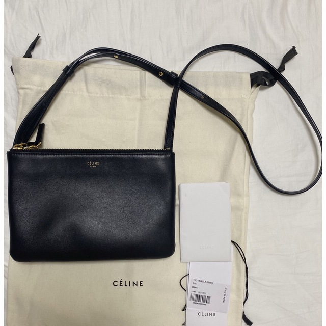 優れた品質 celine - ブラック スモール トリオ セリーヌ 旧ロゴ 美品