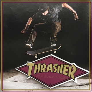 スラッシャー(THRASHER)のTHRASHERスラッシャーマガジンUS限定ダイヤロゴステッカー(スケートボード)