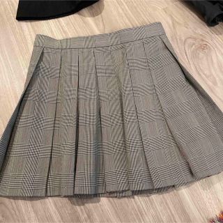 チェック スカート ミニスカート プリーツスカート 制服 グレー(ミニスカート)