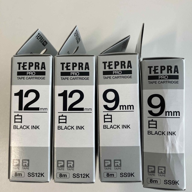 高額売筋】 テプラ テープ カートリッジ テプラPROカートリッジ 9mm SSOK 黒文字 白 キングジム<br>