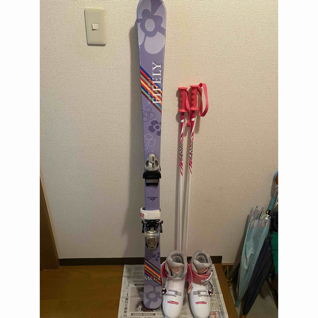ジュニア　ガールズ　カザマ　スキーセット　ブーツ21cm