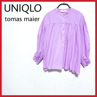 ユニクロ(UNIQLO)のUNIQLO × tomas maier　ソフトコットンギャザーブラウス (シャツ/ブラウス(長袖/七分))