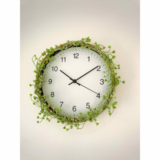 フェイクグリーン壁掛け時計　ナチュラルブラウン(掛時計/柱時計)