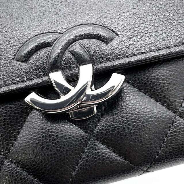 財布シャネル 長財布 フラップ ウォレット マトラッセ ココマーク カーフスキン A84426 CHANEL 財布 黒