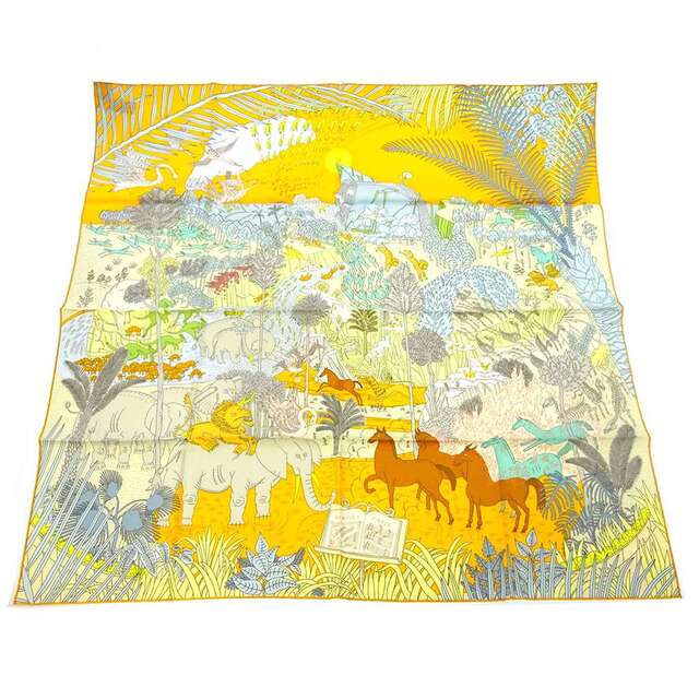 注目 Hermes 2023春夏 シルクスカーフ HERMES ANIMAL DES CARNAVAL LE
