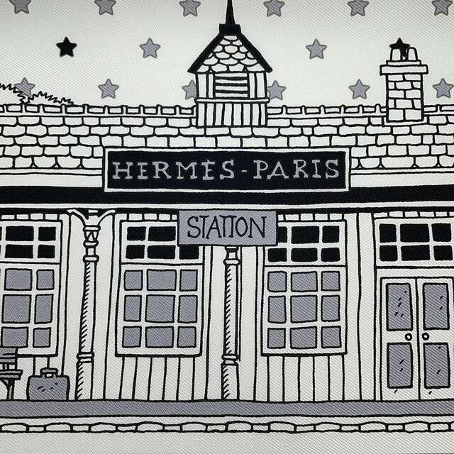エルメス スカーフ カレ55 エルメス パリステーション Hermes Paris Station HERMES シルクスカーフ 1