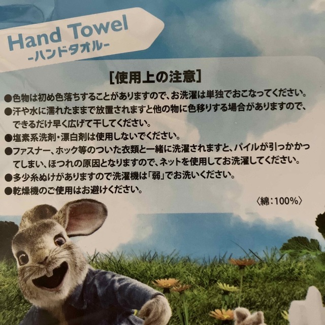 PETER RABBIT（TM）(ピーターラビット)のピーターラビット　ハンドタオル インテリア/住まい/日用品の日用品/生活雑貨/旅行(タオル/バス用品)の商品写真