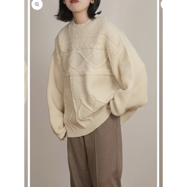 lawgy(ラウジー)の【lawgy】 patchwork pattern knit レディースのトップス(ニット/セーター)の商品写真