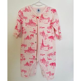 プチバトー(PETIT BATEAU)のプチバトー　 ピンクロンパース　6m(ロンパース)