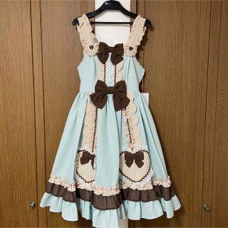 アンジェリックプリティー(Angelic Pretty)のWaffle Heartジャンパースカート(ひざ丈ワンピース)