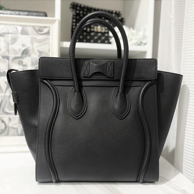 celine(セリーヌ)の美品★　セリーヌ　ラゲージ　ミニ　黒　レザー　ハンドバッグ レディースのバッグ(ハンドバッグ)の商品写真