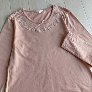 ピンクハウス(PINK HOUSE)のピンクハウス お花 刺繍 カットソー 長袖Tシャツ(Tシャツ(長袖/七分))