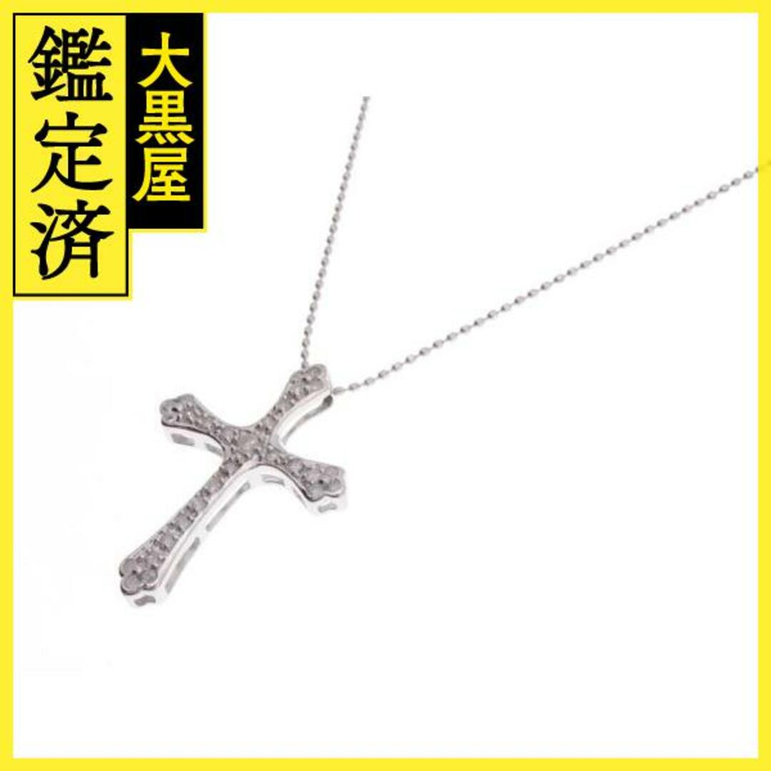 STAR JEWELRY ⭐︎ クロス ネックレス　K18 WGダイヤモンド