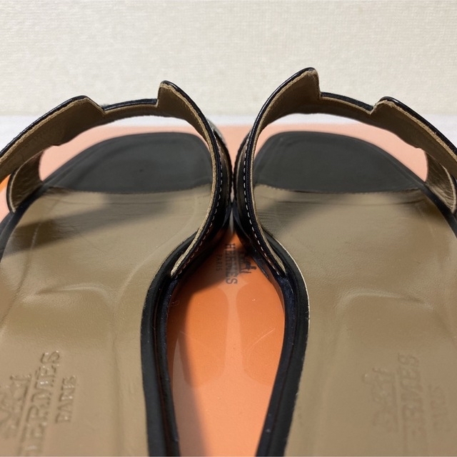 エルメス サンダル オラン 23.5センチ 36.5 Oran ブラック 黒-