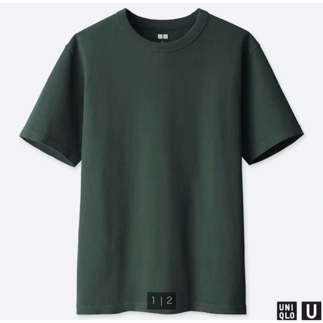 UNIQLO(ユニクロ)の【ユニクロU】エアリズムTシャツ　ダークグリーン メンズのトップス(Tシャツ/カットソー(半袖/袖なし))の商品写真