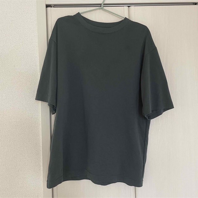 UNIQLO(ユニクロ)の【ユニクロU】エアリズムTシャツ　ダークグリーン メンズのトップス(Tシャツ/カットソー(半袖/袖なし))の商品写真