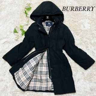 バーバリー(BURBERRY)の【美品】バーバリーロンドン ダウンコート ノバチェック 2way ブラック(ダウンコート)