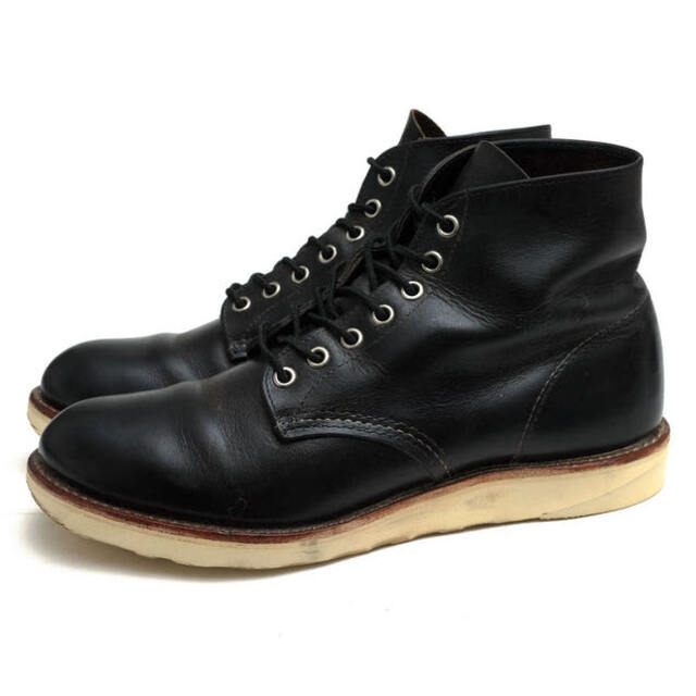 レッドウィング／RED WING ワークブーツ シューズ 靴 メンズ 男性 男性用レザー 革 本革 ブラック 黒  8190 Classic Work Round-Toe クラシックワーク トラクショントレッドソール グッドイヤーウェルト製法 プレーントゥ