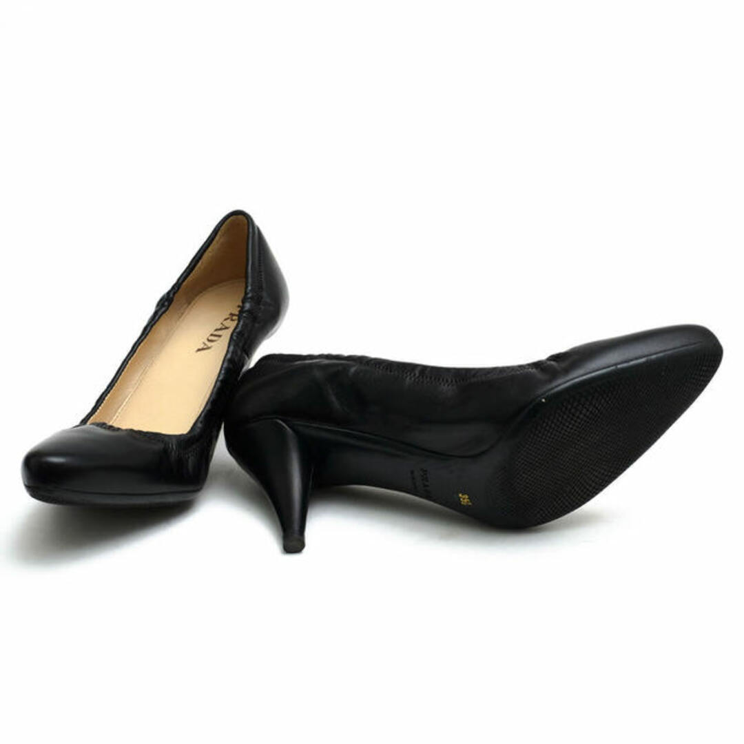 PRADA(プラダ)のプラダ／PRADA パンプス シューズ 靴 レディース 女性 女性用レザー 革 本革 ブラック 黒  ギャザーデザイン プレーントゥ レディースの靴/シューズ(ハイヒール/パンプス)の商品写真