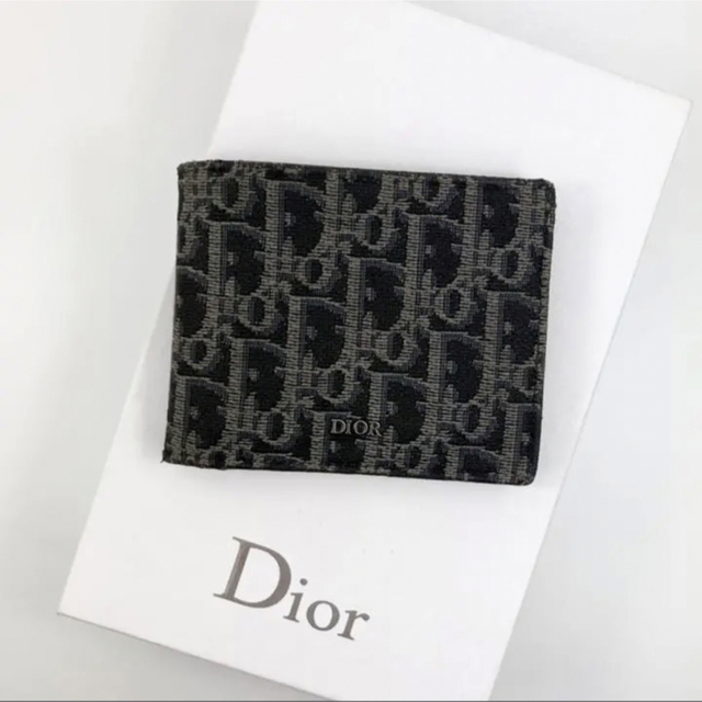 美品 Dior ディオール オブリークトロッターニつ 折り財布 ブラック黒 | フリマアプリ ラクマ