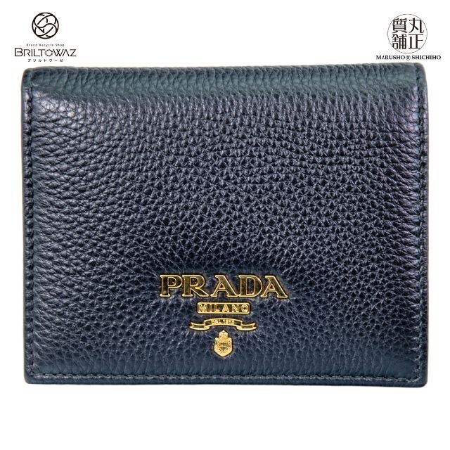 当季大流行 PRADA - プラダ VITELLO GRAN 二つ折り財布 1MV204 黒