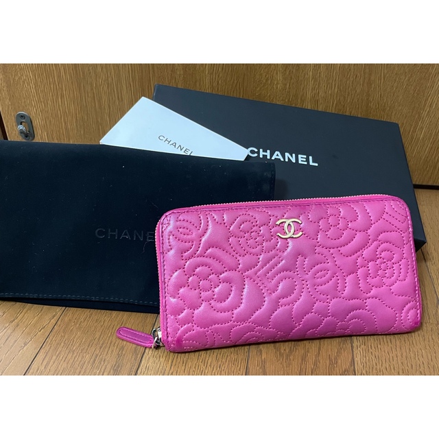 翌日発送可能】 CHANEL - CHANEL 長財布 ピンク ココマーク カメリア