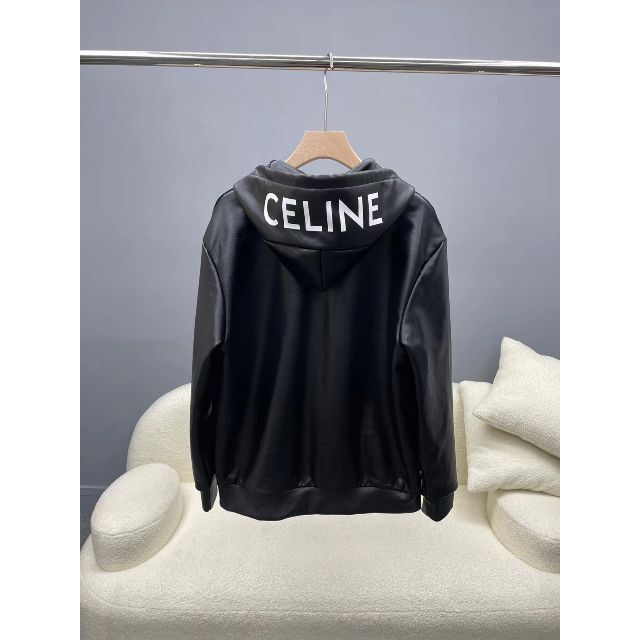 【お買い得！】 - celine 【新品】CELINE M パーカー ジップ ロゴ セリーヌ PARIS ピーコート