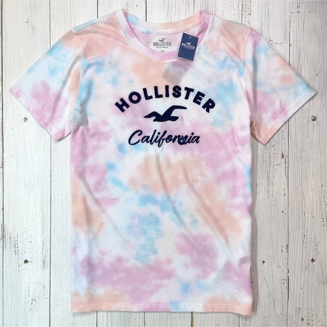 Hollister(ホリスター)のキュートなカラフルレインボー♩カモメ&ロゴ刺繍/半袖Tシャツ【S】ホリスター レディースのトップス(Tシャツ(半袖/袖なし))の商品写真