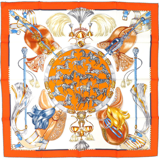 好きに Hermes - エルメス スカーフ カレ90 CARRE オレンジ スカーフ