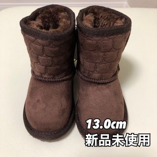 子供用 キッズ クマキルティングムートンブーツ 13cm 女の子 男の子 茶色(ブーツ)