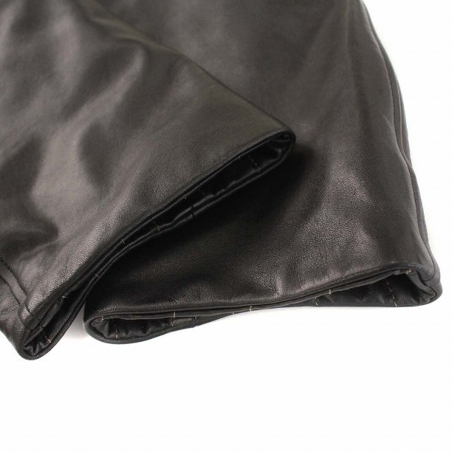 Hermes(エルメス)のエルメス ステンカラーコート ジャケット ラムレザー 羊革 中綿 52 黒 メンズのジャケット/アウター(テーラードジャケット)の商品写真