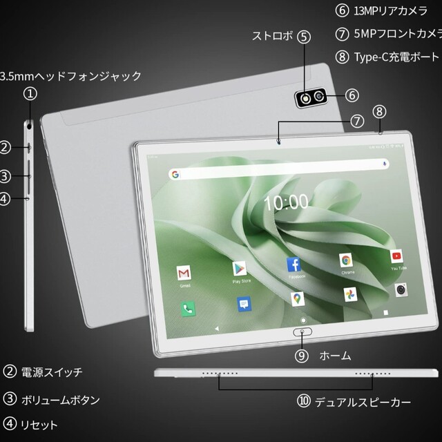 2023新登場2in1タブレットPC、8コアCPU&WIFIモデル&Androi 1