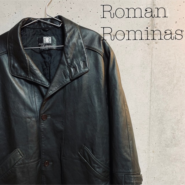 roman rominasレザージャケット ラムLサイズ総柄羊革 ライダース