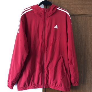 アディダス(adidas)の即決 adidas アディダス ナイロンパーカー ナイロンジャケット レッド(ナイロンジャケット)