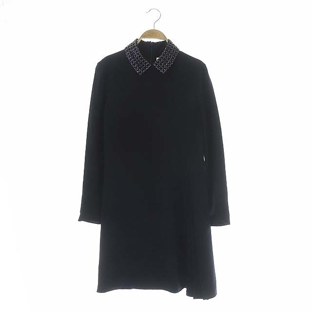 2022年最新入荷 Christian Dior 黒 I38 シルク 襟ビーズ 長袖 ひざ丈 ワンピース クリスチャンディオール - ひざ丈ワンピース 2022年最新入荷 Christian Dior 黒 I38 シルク 襟ビーズ 長袖 ひざ丈 ワンピース クリスチャンディオール - ひざ丈ワンピース