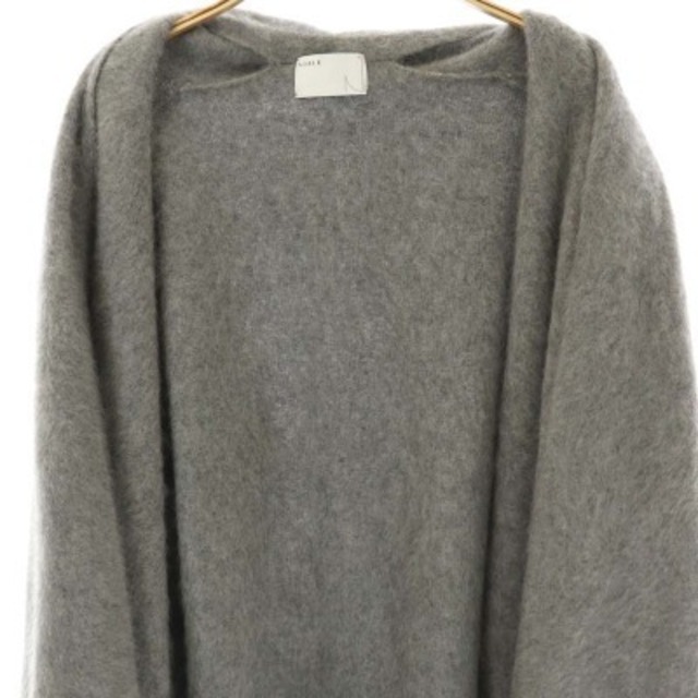 ノーブル 22AW ファーニットパフカーディガン 長袖 ノーボタン グレー