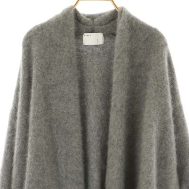 ノーブル 22AW ファーニットパフカーディガン 長袖 ノーボタン グレー