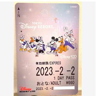 ディズニー(Disney)のディズニースタジオ　100周年　リゾラフリーきっぷ　おとな　使用済み(キャラクターグッズ)