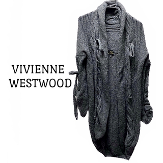 ヴィヴィアンウエストウッド(Vivienne Westwood)のVIVIENNE WESTWOOD  厚手 ケーブル編み 変形 カーディガン(カーディガン)
