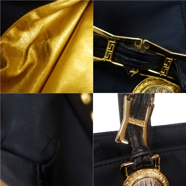 VERSACE(ヴェルサーチ)のヴェルサーチ VERSACE バッグ ショルダーバッグ メデューサ金具 キャンバス レザー カバン 鞄 レディース ブラック レディースのバッグ(ショルダーバッグ)の商品写真