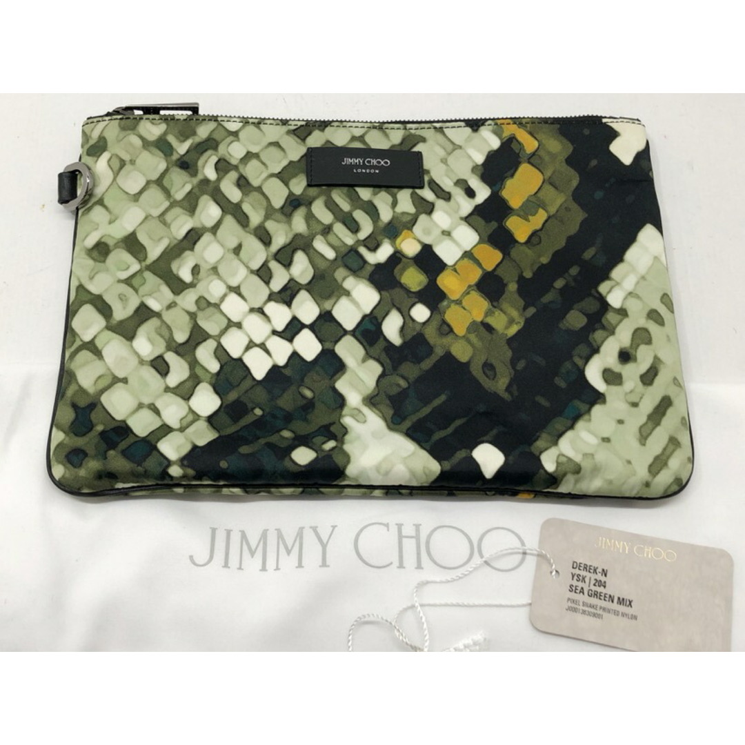 【極美品】JIMMY CHOO DEREK ブラック サイドロゴ クラッチバッグ