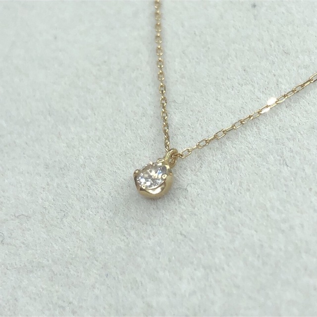 K10YG 天然ダイヤモンド 1粒 ネックレス 0.1ct レディースのアクセサリー(ネックレス)の商品写真