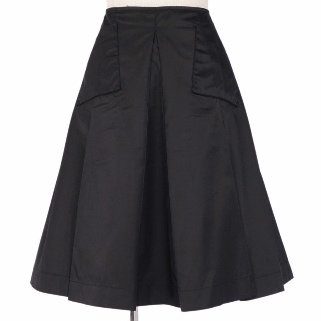 美品 プラダ PRADA スカート プリーツスカート フレアスカート ひざ丈 無地 ナイロン ボトムス レディース 38(S相当) ブラック 美品 プラダ PRADA スカート プリーツスカート フレアスカート ひざ丈 無地 ナイロン ボトムス レディース 38(S相当) ブラック