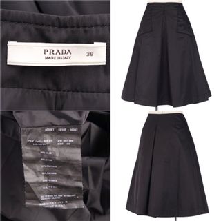 値下　正規品　美品　PRADA プラダ　フレア　スカート　Mサイズ　黒　ブラック