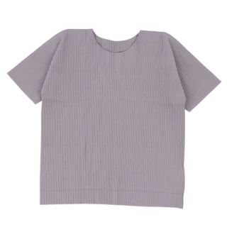 イッセイミヤケ(ISSEY MIYAKE)の美品 ミー イッセイミヤケ me ISSEY MIYAKE A.POC INSIDE シャツ ブラウス 半袖 ショートスリーブ プリーツ 無地 トップス レディース フリー(M相当) グレー(シャツ/ブラウス(半袖/袖なし))