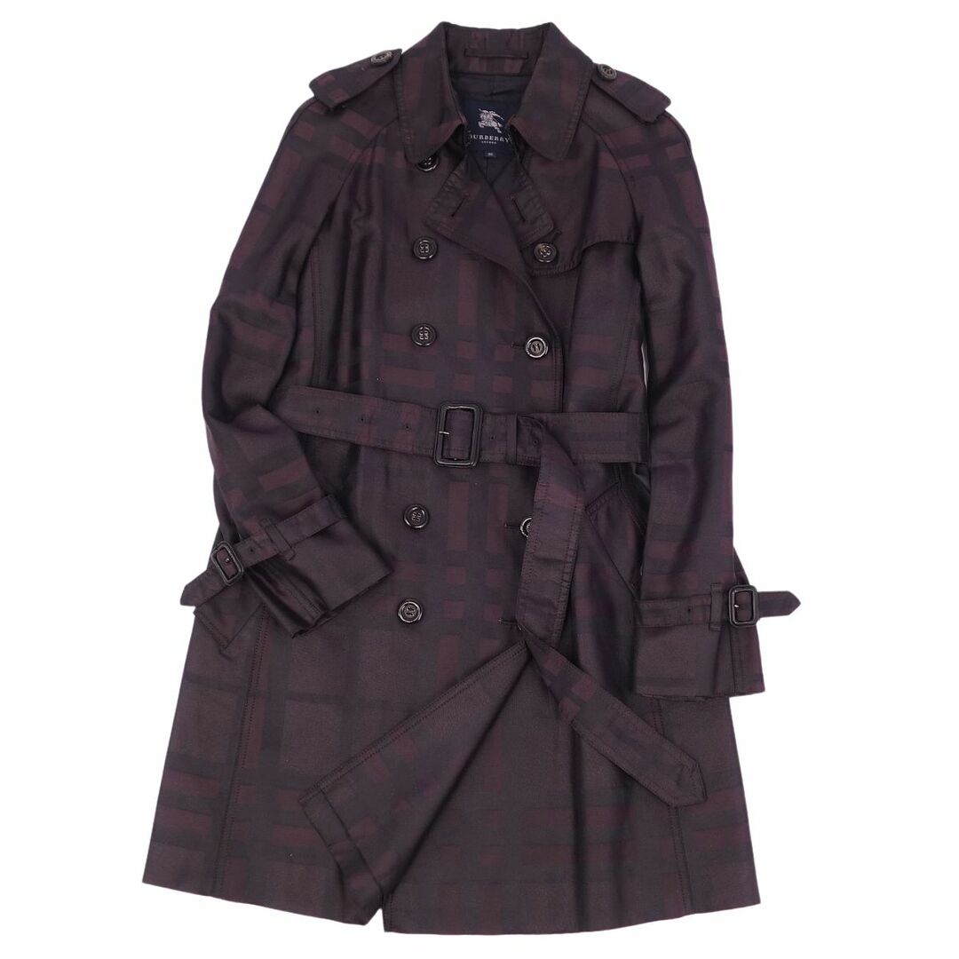 美品 バーバリー ロンドン BURBERRY LONDON コート トレンチコート レディース チェック アウター 38 パープル/ブラック | フリマアプリ ラクマ