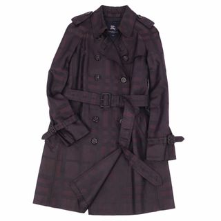 バーバリー(BURBERRY)の美品 バーバリー ロンドン BURBERRY LONDON コート トレンチコート レディース チェック アウター 38 パープル/ブラック(トレンチコート)