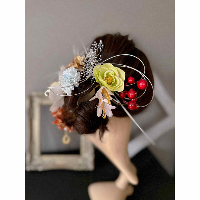 ✨豪華✨ 髪飾り 簪 成人式 卒業式 結婚式 前撮り 蘭 白 緑 白 ✨豪華✨ 髪飾り 簪 成人式 卒業式 結婚式 前撮り 蘭 白 緑 白