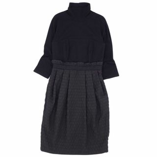 マックスマーラ(Max Mara)の美品 マックスマーラ Max Mara STUDIO ワンピース ドレス ハイネック ウール トップス レディース M ブラック(ひざ丈ワンピース)